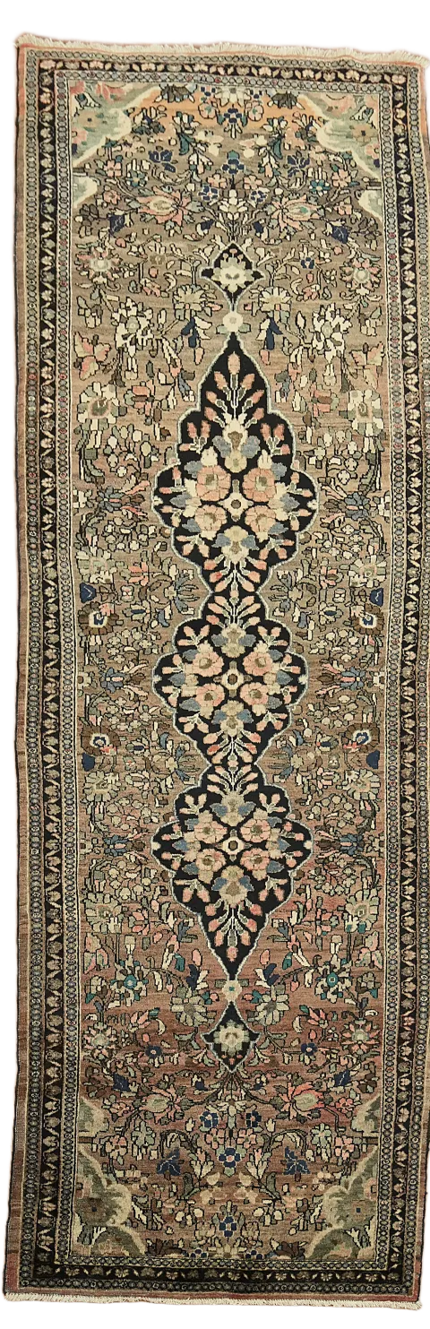 Vintage Floral Lilian Persian Runner Wool Rug 4x12