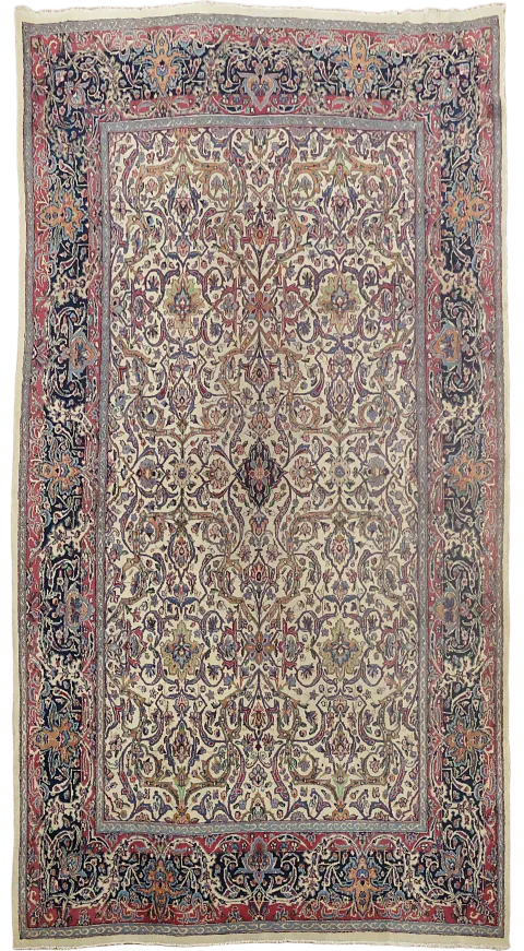 Vintage Floral Kerman Persian Wool Area Rug 8x12