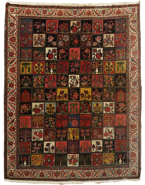 MASTERPIECE Pre-1900 Antique Bakhtiari Persian Wool Area Rug 10x12