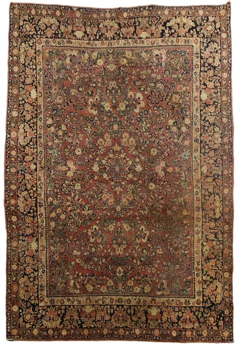 Antique Sarouk Persian Wool Area Rug 9x12