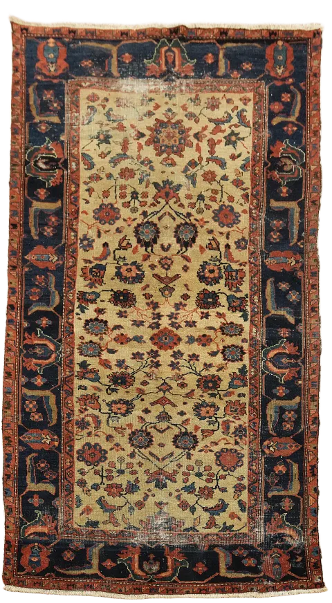 Pre-1900 Antique Heriz Bakhshayesh Persian Area Rug 5x9