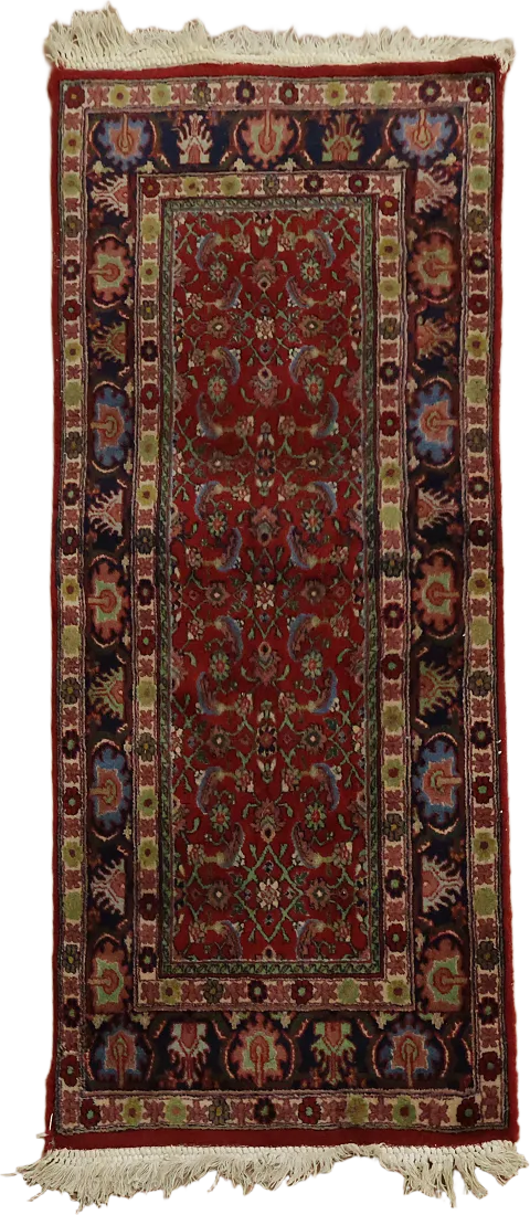 Elegant Tabriz Persian Red Rug with Intricate Patterns for Living Room 2'x5'