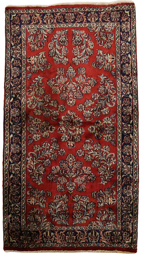 Traditional Sarouk Red Rug Showcasing Timeless Persian Patterns 3'x5'
