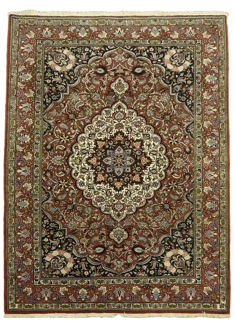Vintage Floral Wool Bidjar Persian Area Rug 6x8
