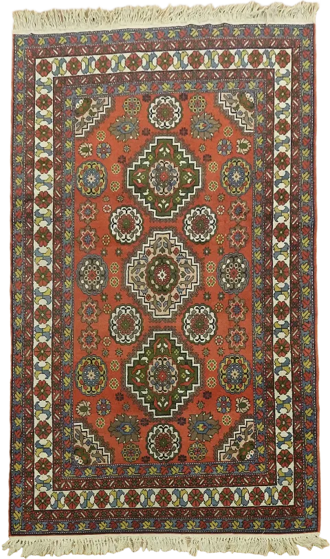 Vibrant Geometric Pattern Tabriz Persian Rug with Traditional Elegance 4x7 ft