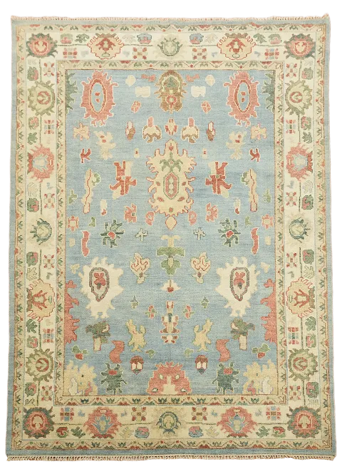 Blue Oushak Oriental Area Wool Rug 9x12