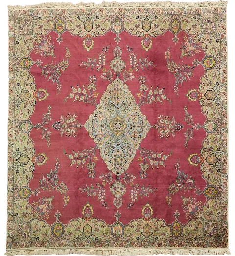 Vintage Square Kerman Persian Large Wool Rug 12x12