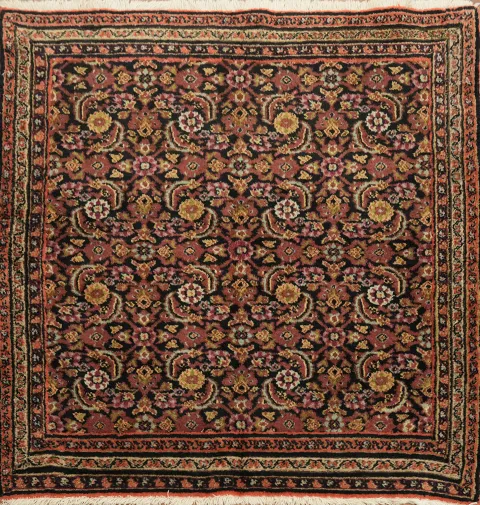 Top Quality Antique Mashad Persian Wool Rug 3x3