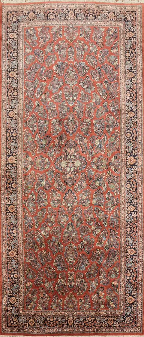 Palace Size Vintage Wool Sarouk Persian Large Rug 10x23