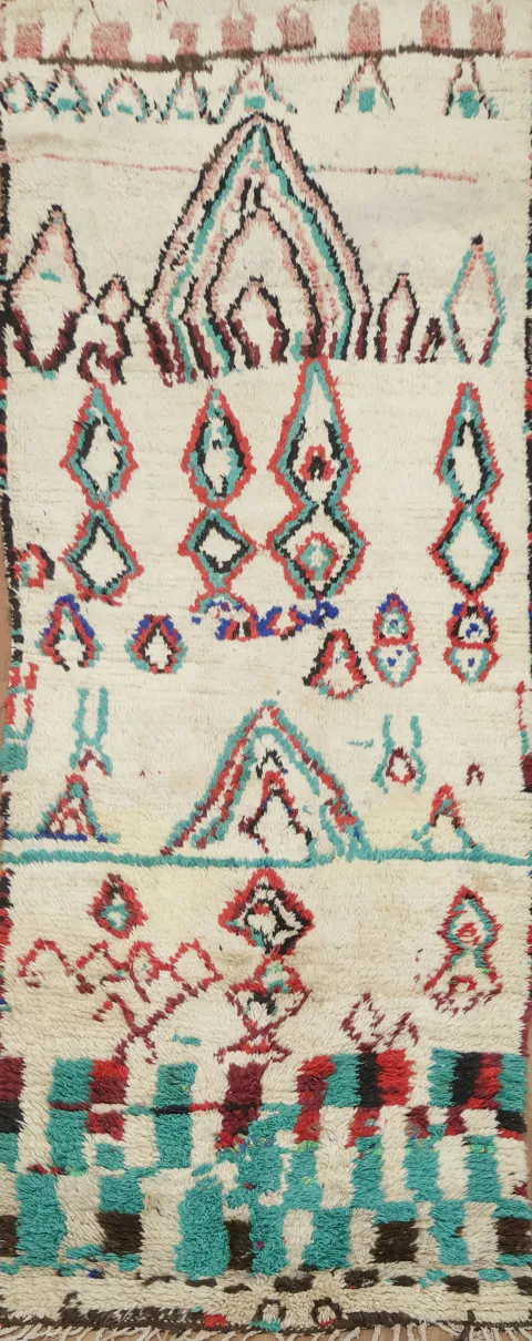 Moroccan Oriental Runner Wool Rug 4x10