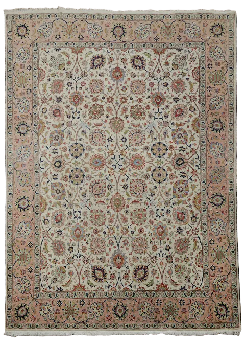 Vintage Wool Floral Tabriz Persian Area Rug 9x13