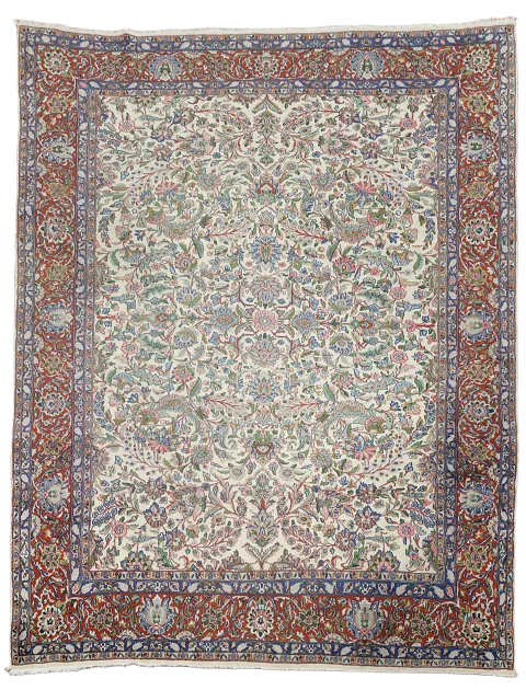 Top Quality Vintage Floral Wool Kashan Persian Rug 8x11