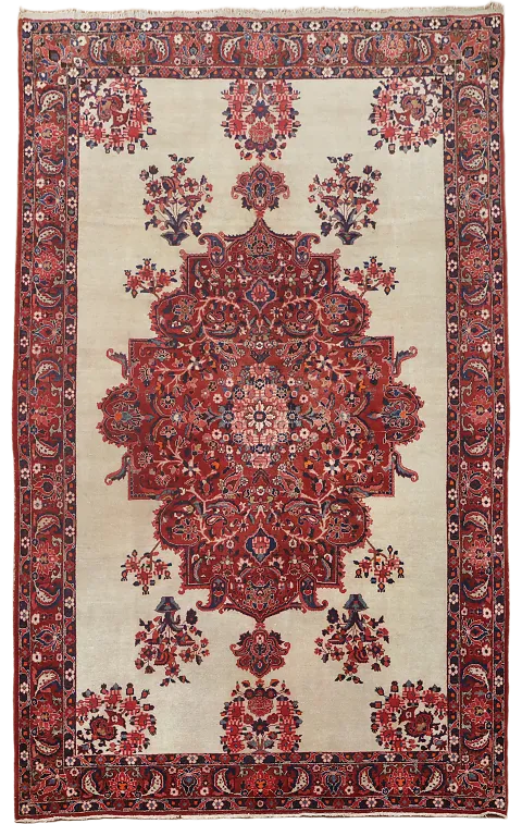 Vintage Wool Bakhtiari Persian Area Rug 7x10