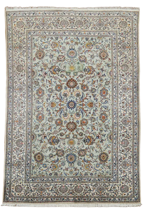 Vintage Floral Kashan Persian Wool Area Rug 8x11