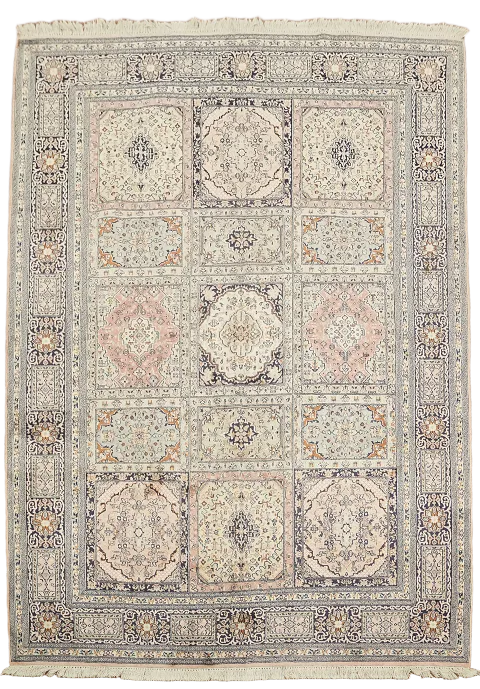 Vintage Silk Kashmir Oriental Area Rug 6x8