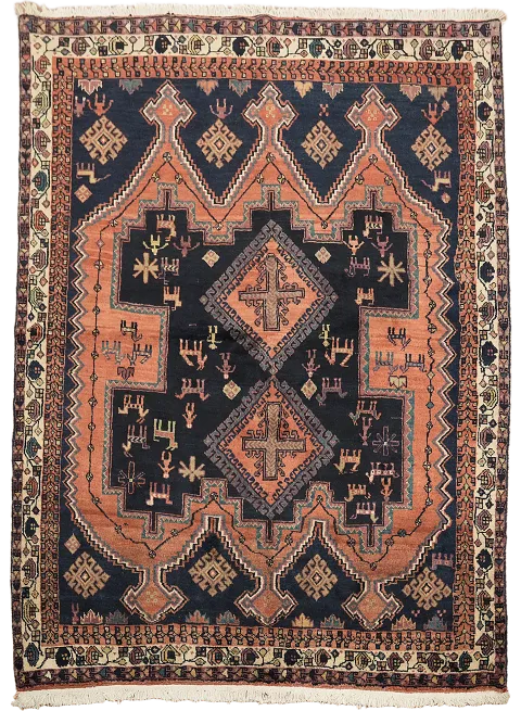 Tribal Vintage Wool Sirjan Persian Rug 5x7
