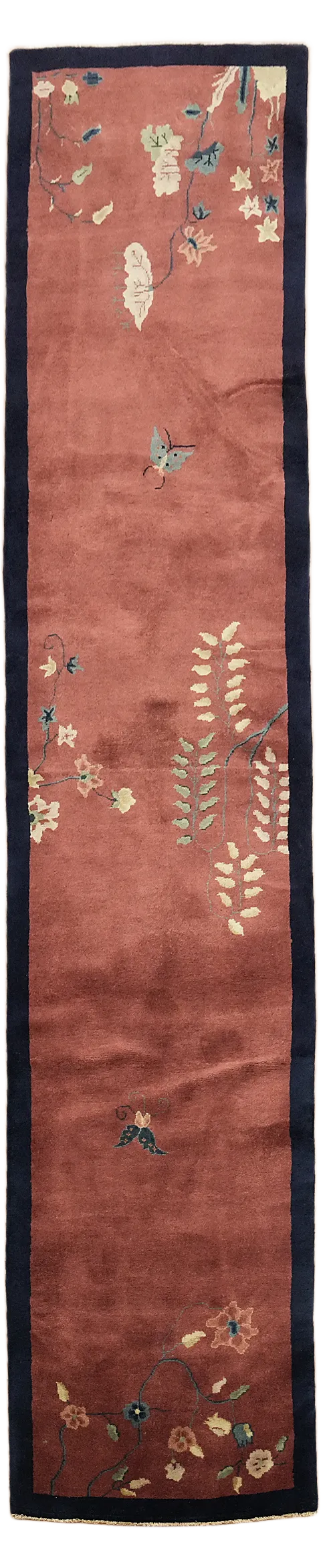 Vintage Art Deco Nichols Chinese Hall-Way Runner Rug 3x13