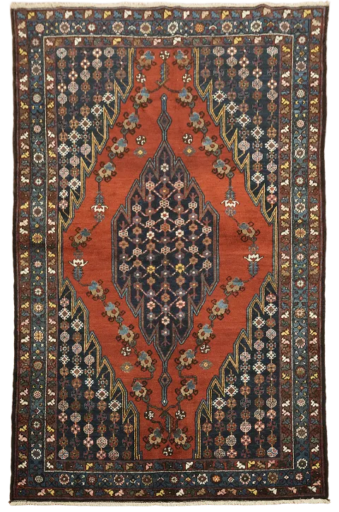 Vintage Afshar Wool Persian Rug 4x6