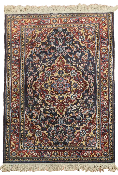 Vegetable Dye Kashan Persian Wool Rug 4x6