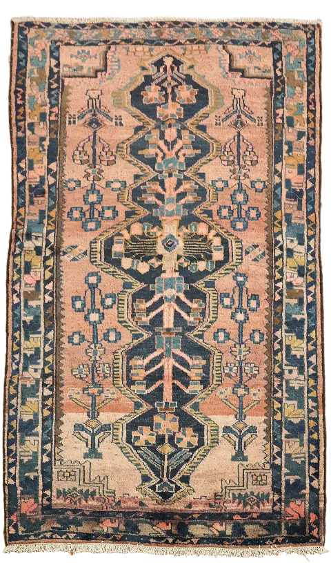 Vintage Wool Hamedan Persian Rug 4x7