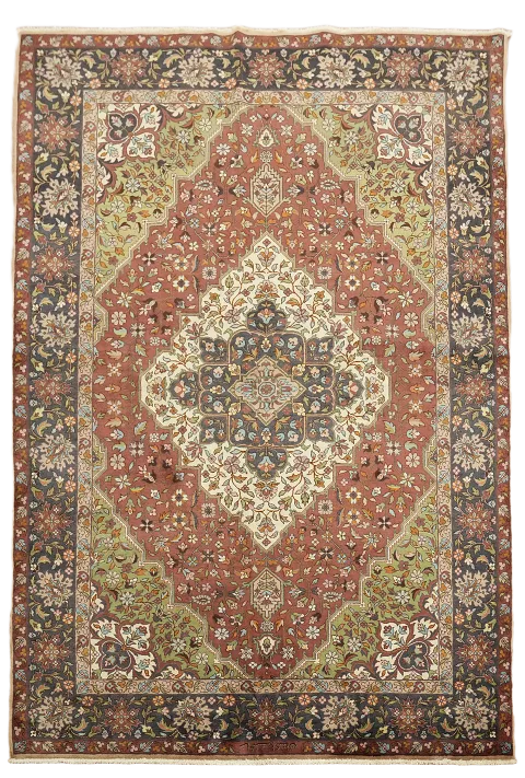Fine Floral Vintage Tabriz Persian Wool Rug 5x7