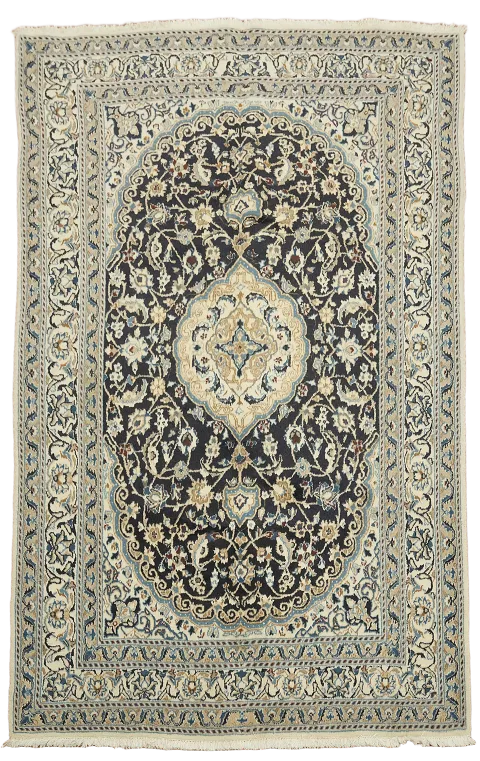 Vintage Wool Nain Persian Area Rug 5x8