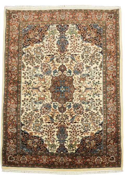 Vintage Wool Tabriz Persian Rug 5x7