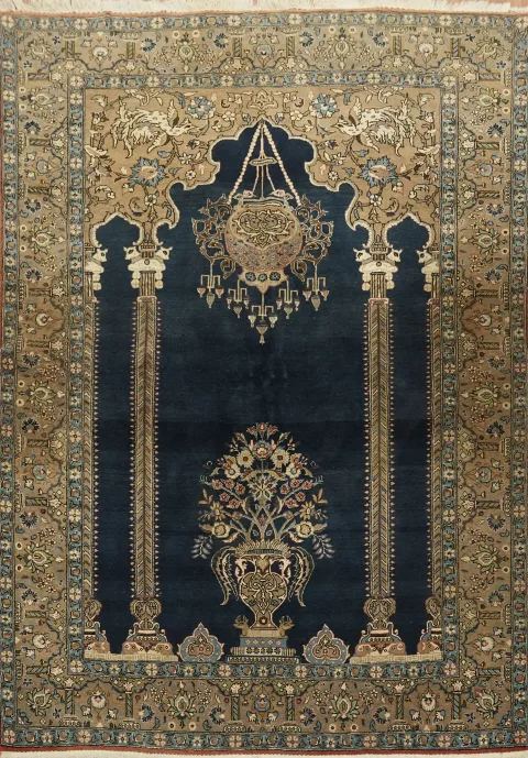 Vintage Wool Tabriz Persian Rug 5x7