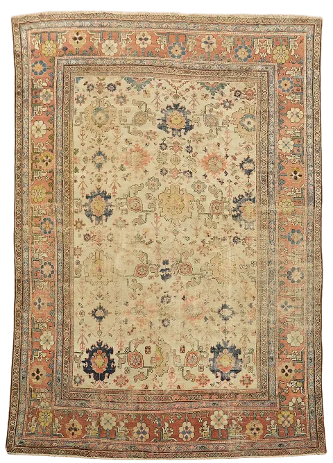 Antique Pre1900 Sultanabad Ziegler Persian Large Wool Rug