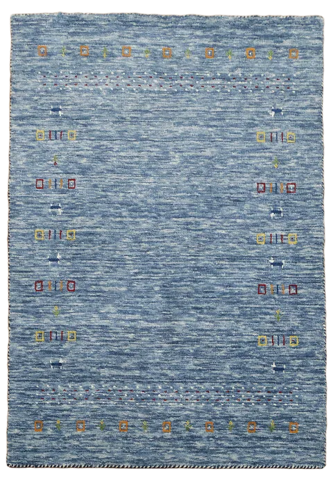 Modern Blue Rug with Subtle Geometric Patterns for Living Room 4'x6'