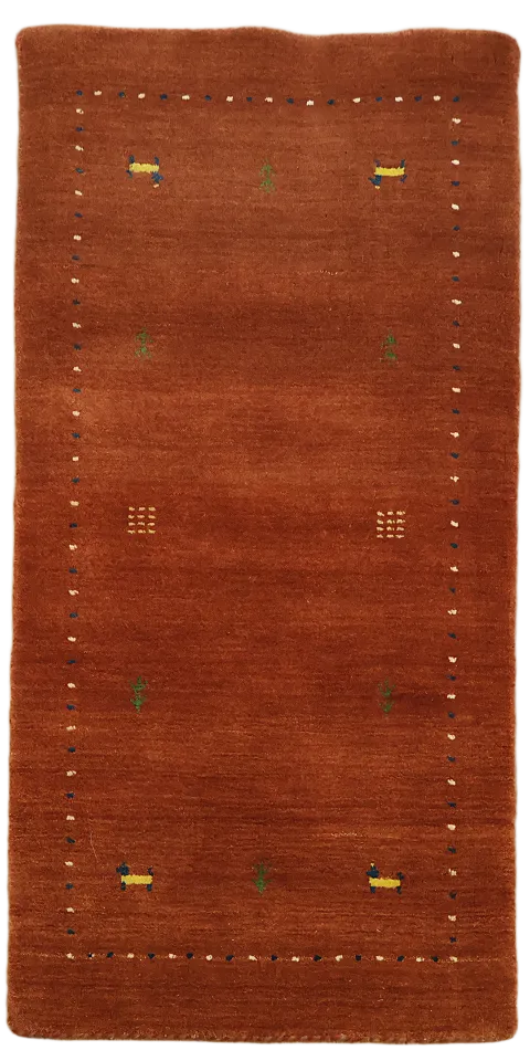 Hand-Knotted Gabbeh Wool Small Rug 2x4