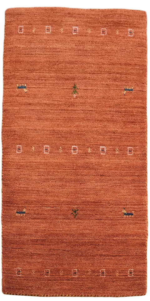 Rustic Handcrafted Wool Accent Rug - 2x4 Gabbeh