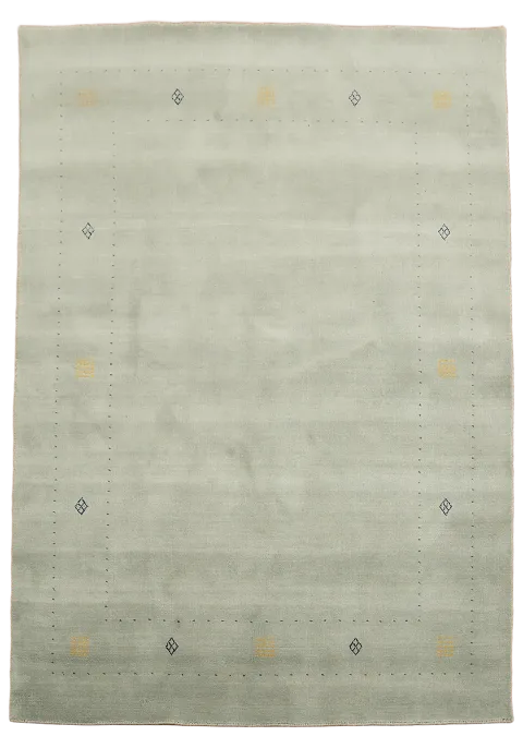 Pale Green 6' x 8' Modern Hand-Knotted Gabbeh Wool Area Rug