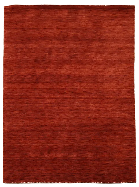 Solid Burnt Red Gabbeh Rug Ideal for Contemporary Spaces 6'x8'