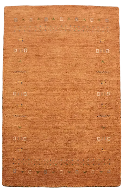 Earthy Tones in this Handmade Wool Gabbeh Wool Rug 4'x6'