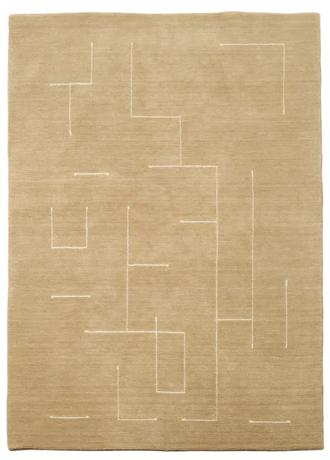Light Beige Contemporary Gabbeh Area Rug with Modern Abstract Lines 5'x7'
