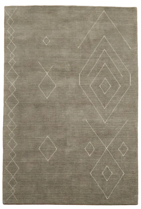 Modern Geometric Taupe Brown Contemporary Gabbeh Rug for Minimalist Interiors 6'x9'