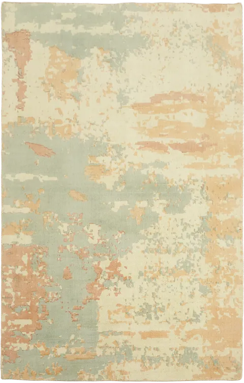5x8 Soft Blue & Beige Abstract Area Rug