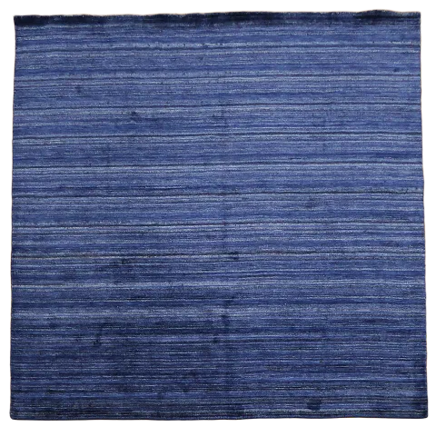 Luxury Gabbeh Blue Square Rug with Minimalist Design 8'x8'