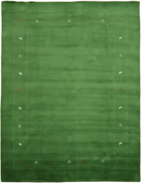 Vibrant Green Hand-Knotted Gabbeh Rug Ideal for Modern Decor 9'x12'
