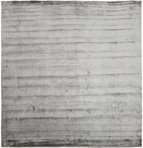 Versatile Gray Large Silk Square Gabbeh Rug with Subtle Stripes for Any Room 12'x12'