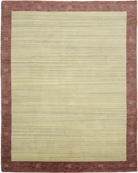 Neutral Pale Green Gabbeh 8x10 Hand-Knotted Area Rug