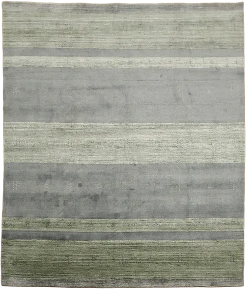 Modern Gray Blue and Green Striped Rug to Elevate Your Living Space 8'x10'