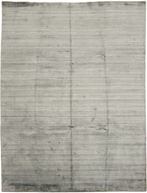 Contemporary Grey Rug with Subtle Textured Stripes 9x12
