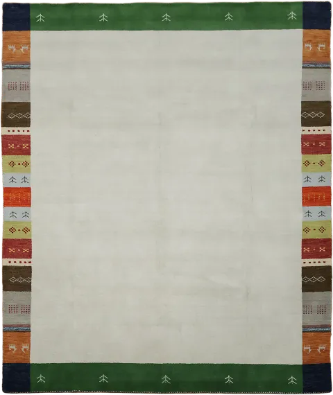Pale Green Gabbeh Hand-Knotted Tribal Area Rug 8x10