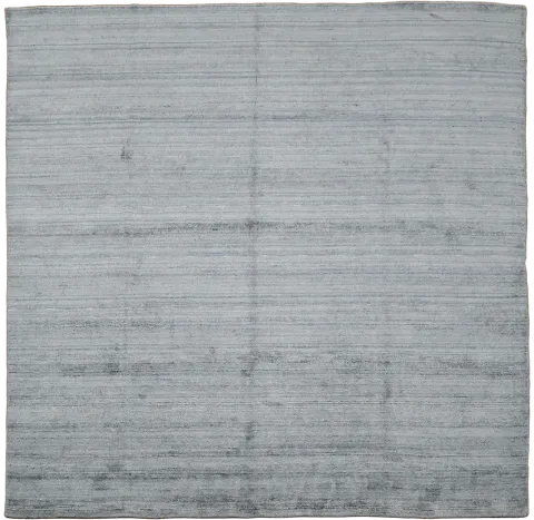 Contemporary Minimalist Blue Gray Square Gabbeh Rug for Modern Spaces 8'x8'