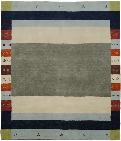 Modern Striped Rug with Colorful Accents for Stylish Living 8x10