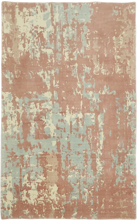 Contemporary 5x8 Hand-Knotted Abstract Area Rug