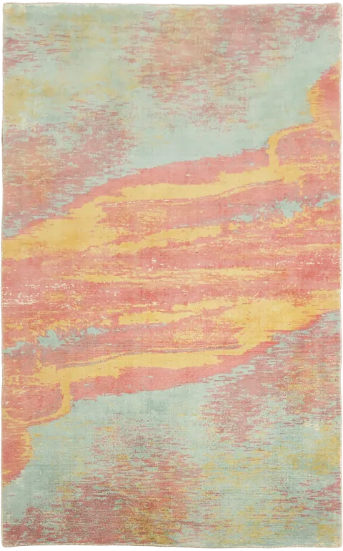 Contemporary Pastel Rug With Artistic Flair for Modern Homes 5' x 8'