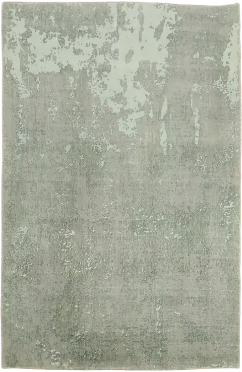 Hand-Knotted Contemporary Sage Green Area Rug 5x8